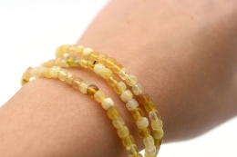 Opal Yellow Cube Bracelet faceted 4 mm