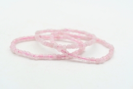 Rose Quartz Cube Bracelet faceted 4 mm