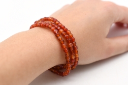 Carneol W�rfel Armband facettiert 4 mm