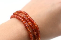 Carnelian Cube Bracelet faceted 4 mm