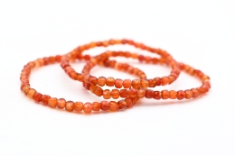 Carnelian Cube Bracelet faceted 4 mm
