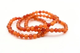 Carnelian Bead Bracelet Faceted 6 mm