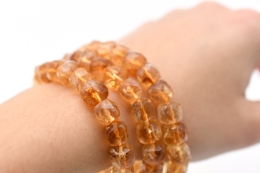 Citrine Cube Bracelet faceted 10 mm