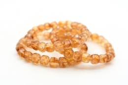 Citrine Cube Bracelet faceted 10 mm