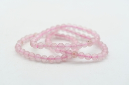 Rose Quartz Bead Bracelet faceted