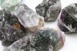 Rainbow fluorite rough stones
