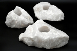 Bergkristall Rohst�cke mit Bohrung