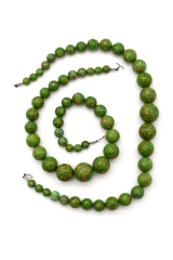 Necklace marbled fake turquoise (pressed) - 5 pieces