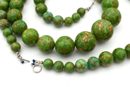 Necklace marbled fake turquoise (pressed) - 5 pieces