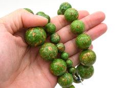 Necklace marbled fake turquoise (pressed) - 5 pieces