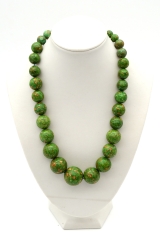 Necklace marbled fake turquoise (pressed) - 5 pieces