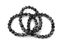 Schneeflocken Obsidian fake Kugel Armb�nder