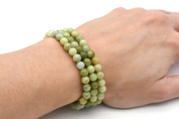 Serpentin (Korea Jade) Kugel Armband 6 mm