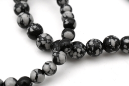 Schneeflocken Obsidian fake Kugel Armb�nder