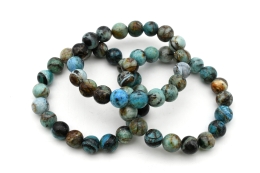 Opal blau Kugel Armband 10 mm