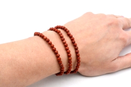 Jaspis rot Kugelarmband facettiert 4 mm