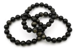 Gold Obsidian bead bracelet 10 mm