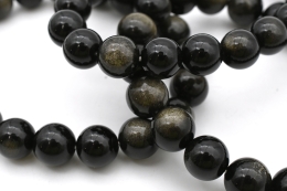 Gold Obsidian bead bracelet 10 mm