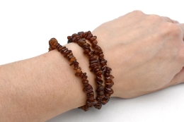 Garnet (Hessonite) chip bracelet 3 pcs. Set