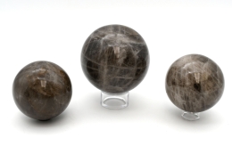 Smokey quartz spheres