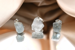 Topaz blue tumbled stone pendant