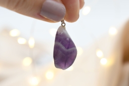 Amethyst Chevron Trommelstein Anh�nger