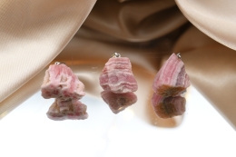Rhodochrosite raw stone pendant
