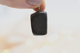 Shungite tumbled stone pendant