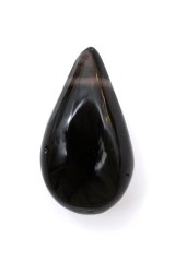 Obsidian drop shape drilled 3 pcs set