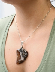 Achat Blatt Anh�nger mit Stift und �se