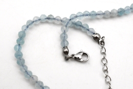 Aquamarin Kette facettiert 4 mm