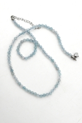 Aquamarin Kette facettiert 4 mm