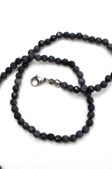 Saphir Necklace faceted 4 mm