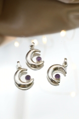 Mond Anh�nger silber mit Amethyst