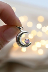 Mond Anh�nger silber mit Amethyst