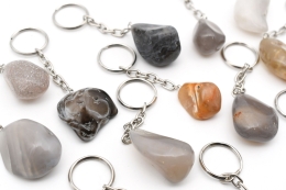 25 Schl�sselanh�nger Achat Trommelstein