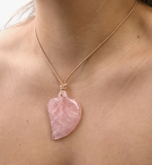 Rosenquarz Blatt Anh�nger