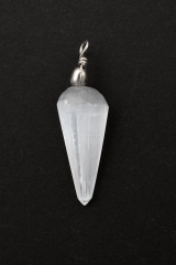 Selenite White Cone Pendant