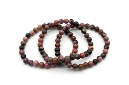 Rhodonite dark bead bracelet 6 mm
