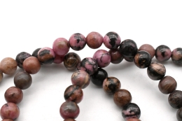 Rhodonite dark bead bracelet 6 mm