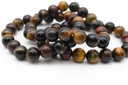 Tigerauge multi Kugel Armband 10 mm