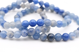 Blau Quarz Kugelarmband 6 mm