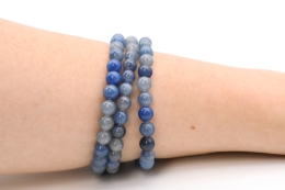 Blau Quarz Kugelarmband 6 mm