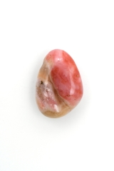 Opal pink Trommelsteine flach gebohrt 3-er Set