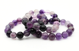 Fluorit lila Kugel Armband 10 mm