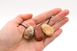 Crazy Lace Achat Trommelstein flach gebohrt 3-er Set