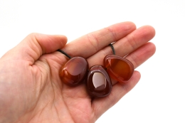 Carneol Trommelsteine flach gebohrt 5-er Set