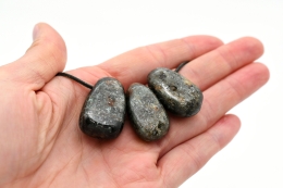 Disthene tumbled stones flat drilled