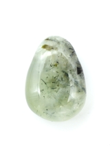 Prehnite tumbled stones flat drilled 3 pieces