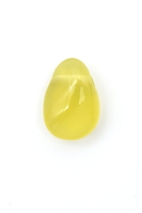 Lemonquarz Trommelsteine flach gebohrt 3-er Set